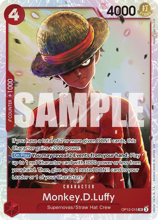 Monkey.D.Luffy OP12-015 Super Rare Legacy of the Master One Piece Foil Near Mint