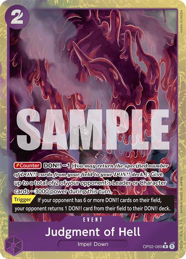 Judgment of Hell (Alternate Art) OP02-089 Premium Booster -The Best- One Piece Foil NM