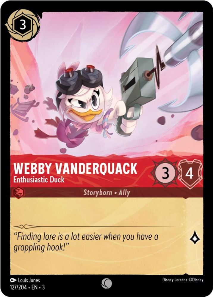 Webby Vanderquack - Enthusiastic Duck 127/204 Into the Inklands Lorcana NM