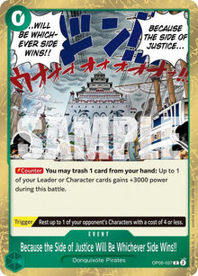 Because the Side of Justice Will Be Whichever Side Wins!! (Reprint) OP05-037 Premium Booster -The Best- Vol. 2 One Piece Foil NM