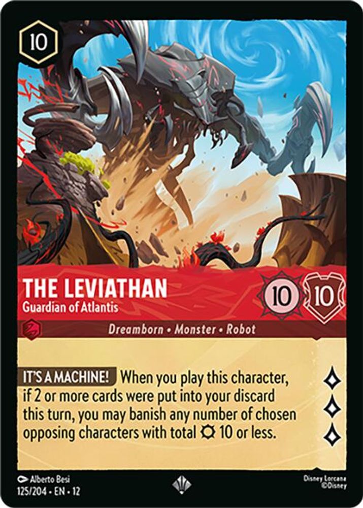 The Leviathan - Guardian of Atlantis 125/204 Super Rare Wilds Unknown Lorcana NM