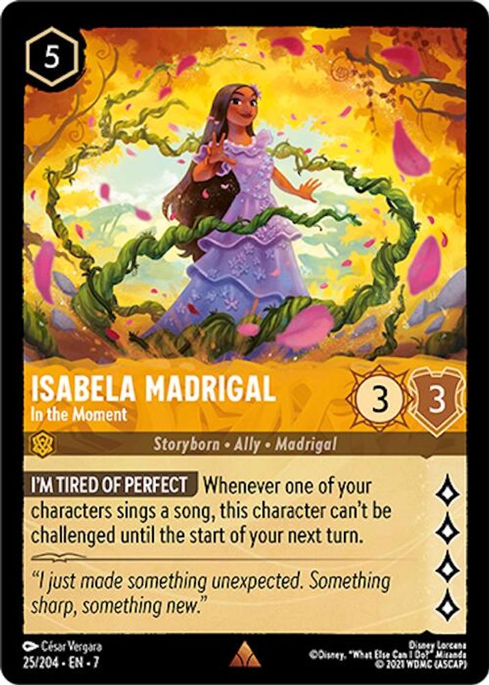 Isabela Madrigal - In the Moment 25/204 Rare Archazia's Island Lorcana Near Mint
