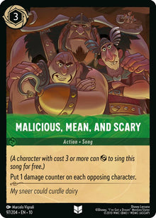 Malicious, Mean, and Scary 97/204 Uncommon Whispers in the Well Lorcana NM