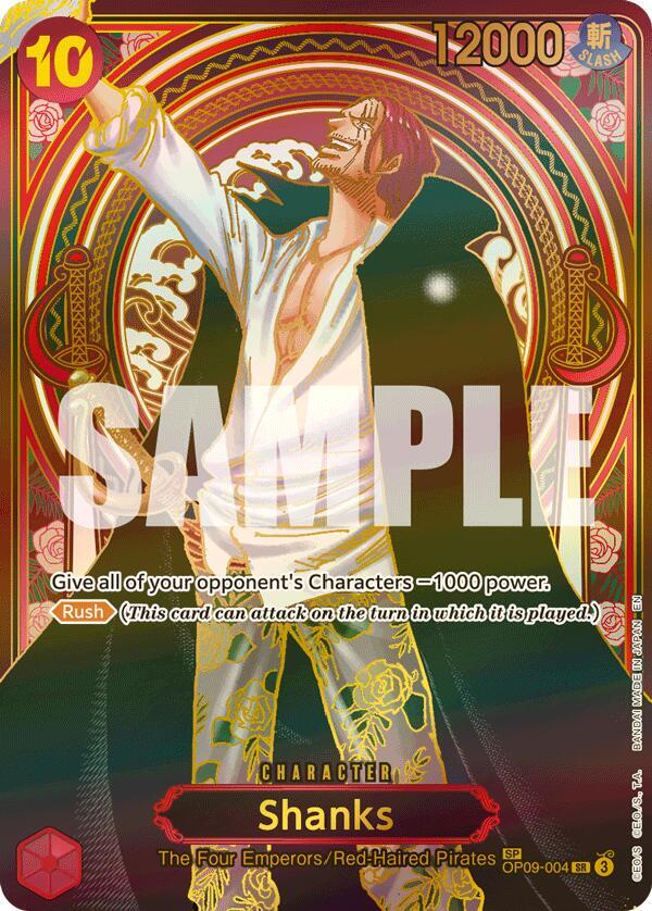 Shanks (SP) (Gold) OP09-004 Super Rare Carrying On His Will One Piece Foil NM