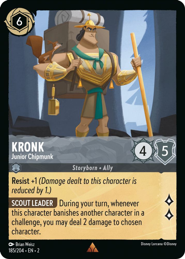 Kronk - Junior Chipmunk 185/204 Rare Rise of the Floodborn Lorcana Near Mint