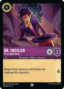 Dr. Facilier - Savvy Opportunist 38/204 Common Rise of the Floodborn Lorcana NM