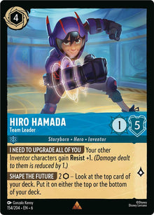 Hiro Hamada - Team Leader 154/204 Rare Azurite Sea Lorcana Near Mint
