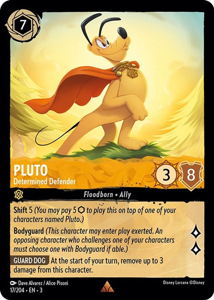 Pluto - Determined Defender 17/204 Rare Into the Inklands Lorcana Near Mint