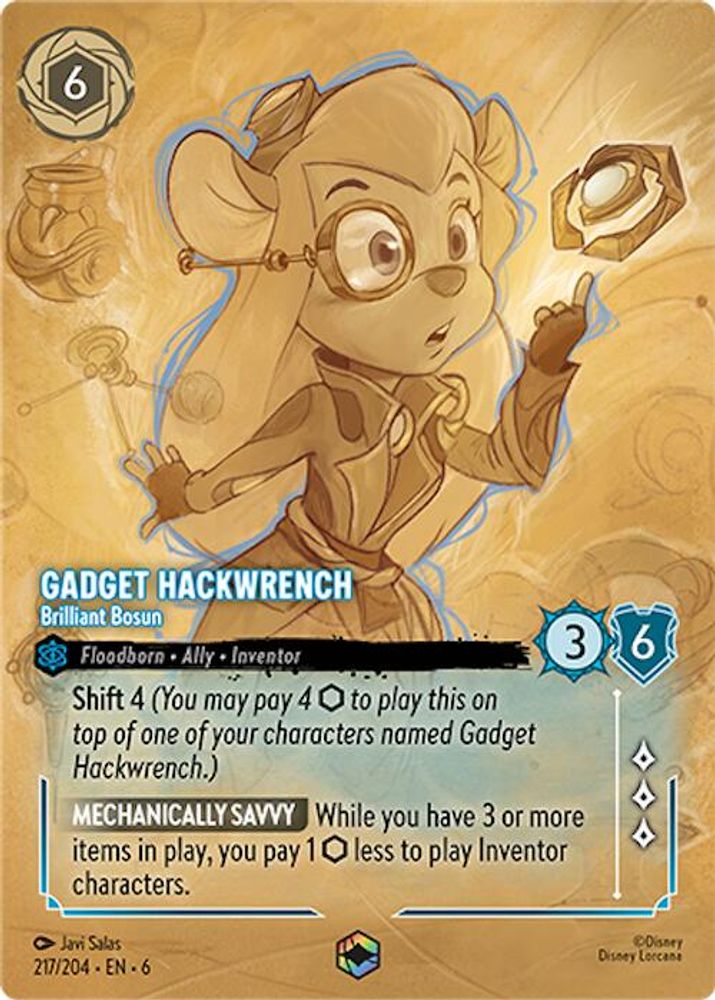 Gadget Hackwrench - Brilliant Bosun (Enchanted) 217/204 Azurite Sea Lorcana Holo