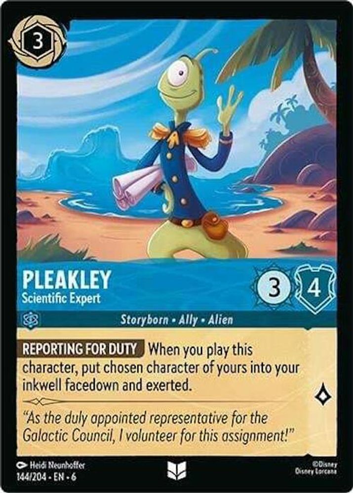 Pleakley - Scientific Expert 144/204 Uncommon Azurite Sea Lorcana Near Mint