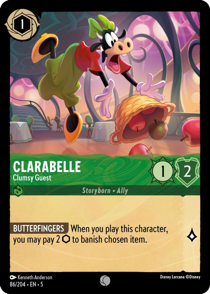 Clarabelle - Clumsy Guest 86/204 Common Shimmering Skies Lorcana Near Mint