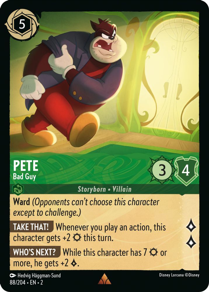 Pete - Bad Guy 88/204 Rare Rise of the Floodborn Lorcana Near Mint
