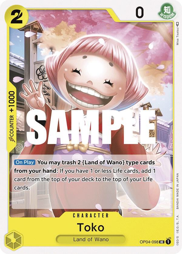 Toko OP04-098 Uncommon Kingdoms of Intrigue One Piece Near Mint