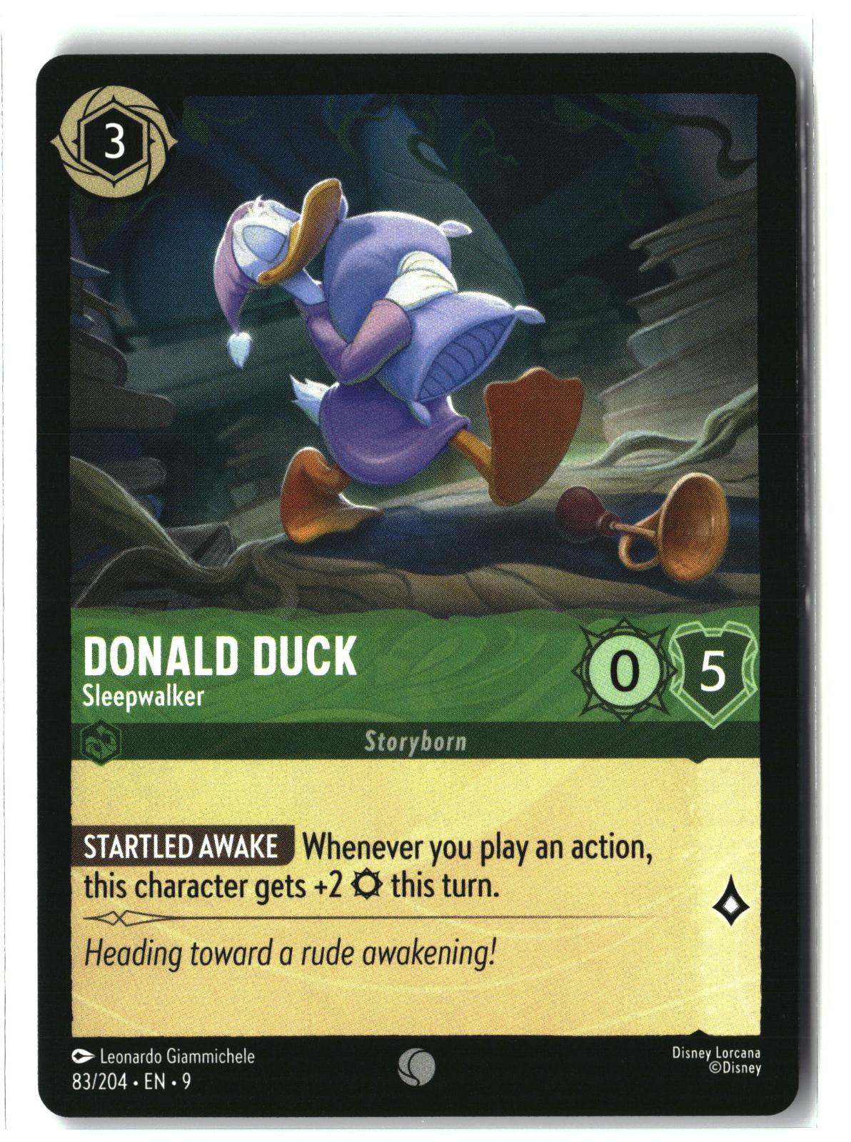 Donald Duck - Sleepwalker 83/204 Common Fabled Lorcana Lightly Played