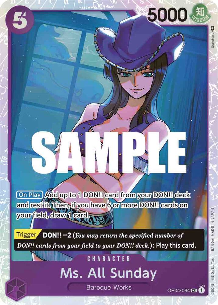 Ms. All Sunday OP04-064 Super Rare Kingdoms of Intrigue One Piece Foil Near Mint