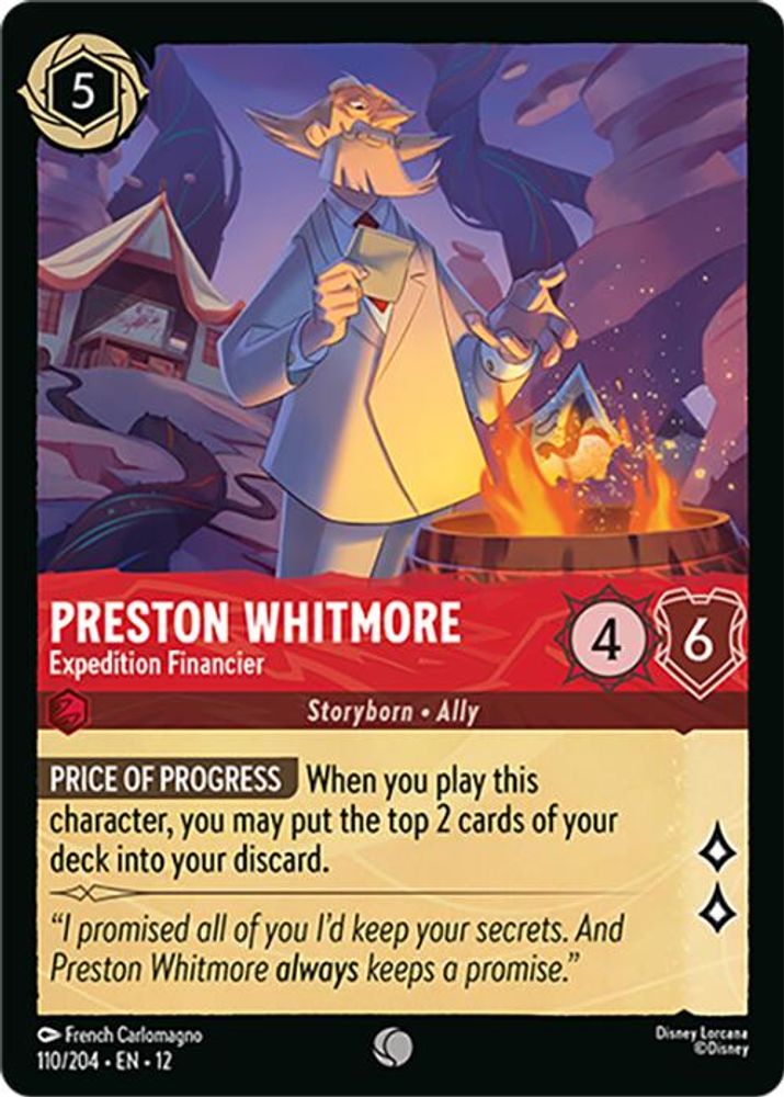 Preston Whitmore - Expedition Financier 110/204 Common Wilds Unknown Lorcana NM
