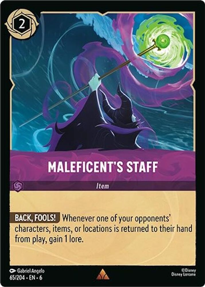 Maleficent's Staff 65/204 Rare Azurite Sea Lorcana Near Mint