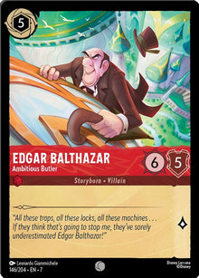 Edgar Balthazar - Ambitious Butler 146/204 Common Archazia's Island Lorcana NM