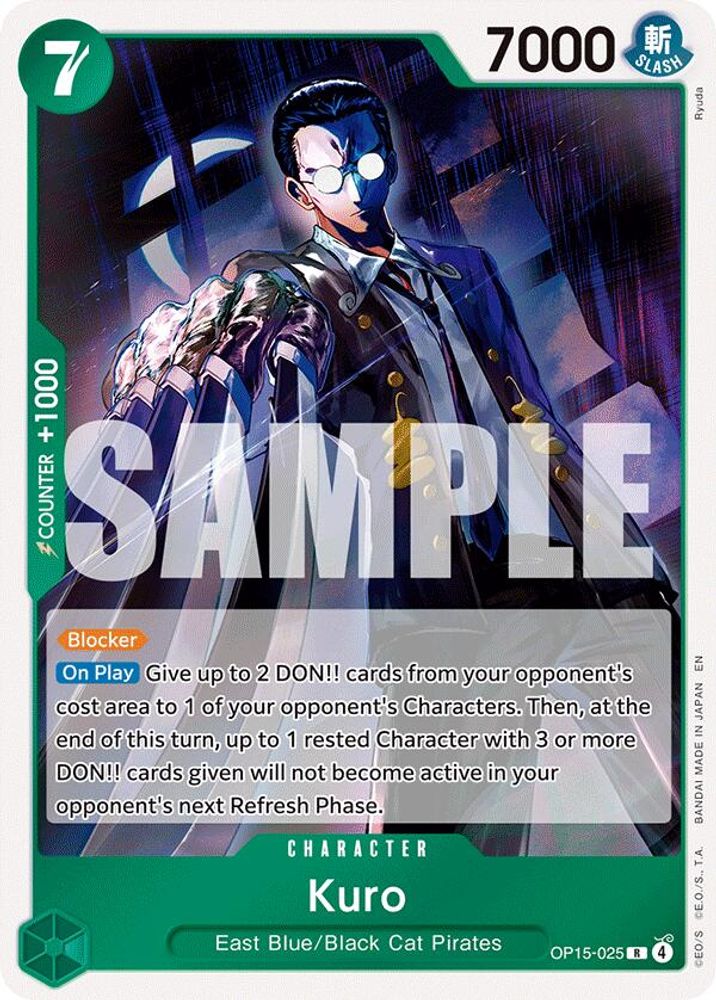 Kuro OP15-025 Rare Adventure on Kami's Island One Piece Foil Near Mint