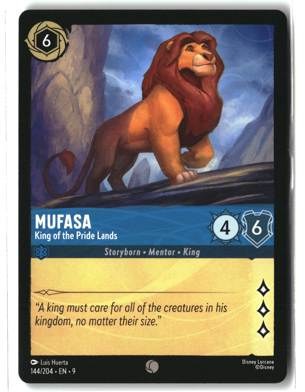 Mufasa - King of the Pride Lands 144/204 Common Fabled Lorcana Lightly Played