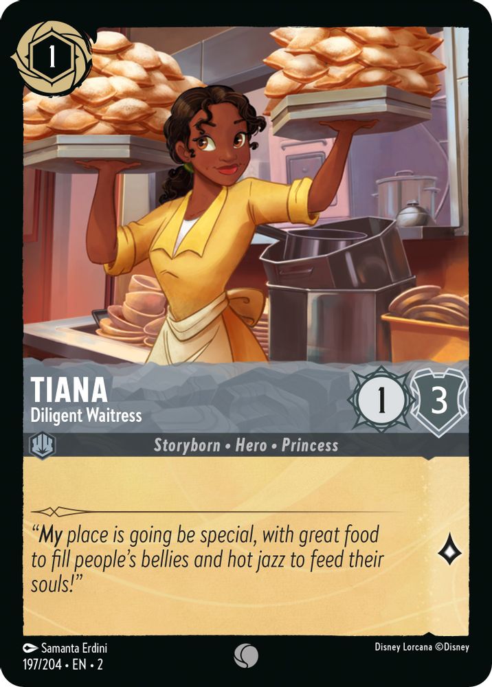 Tiana - Diligent Waitress 197/204 Common Rise of the Floodborn Lorcana Near Mint