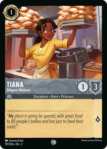 Tiana - Diligent Waitress 197/204 Common Rise of the Floodborn Lorcana Near Mint