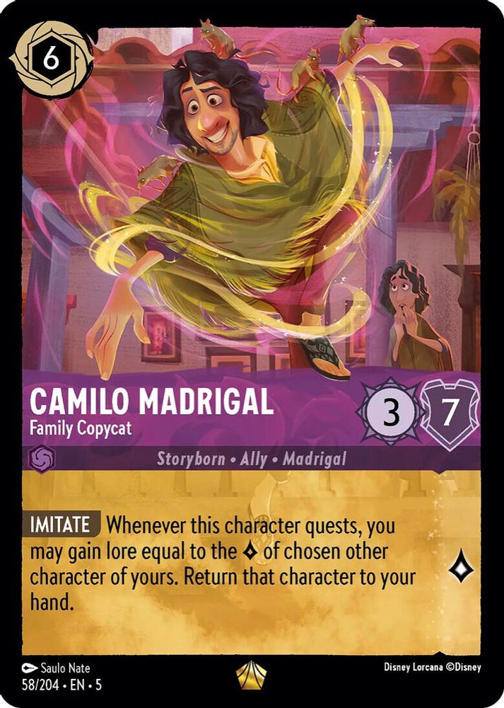 Camilo Madrigal - Family Copycat 58/204 Legendary Shimmering Skies Lorcana NM