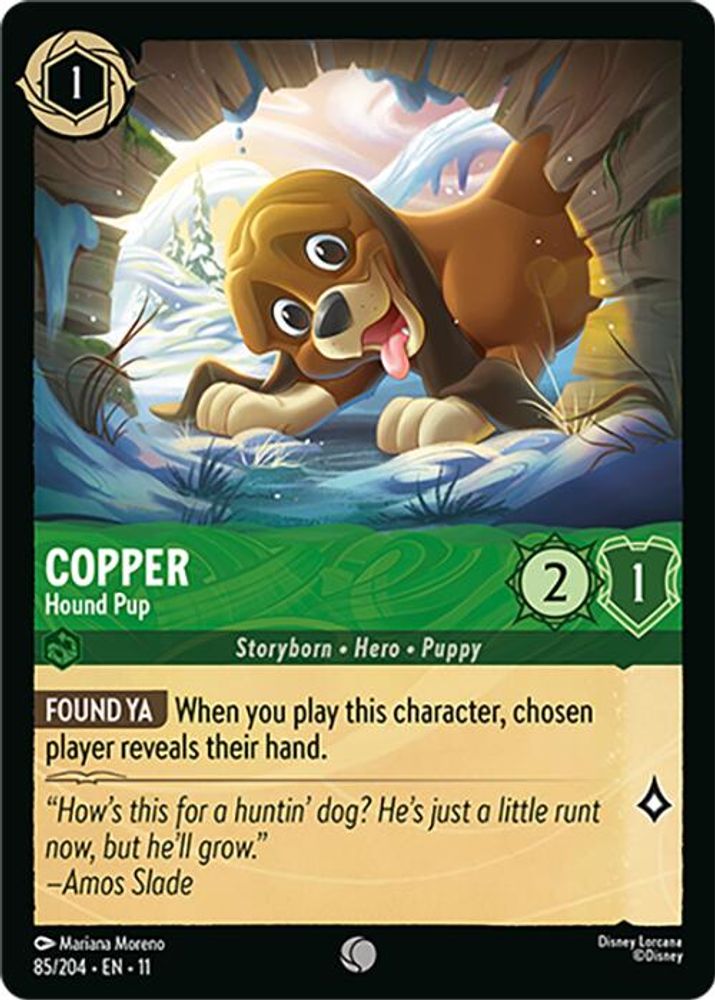 Copper - Hound Pup 85/204 Common Winterspell Lorcana Near Mint