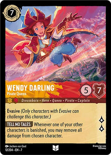 Wendy Darling - Pirate Queen 12/204 Uncommon Archazia's Island Lorcana Near Mint