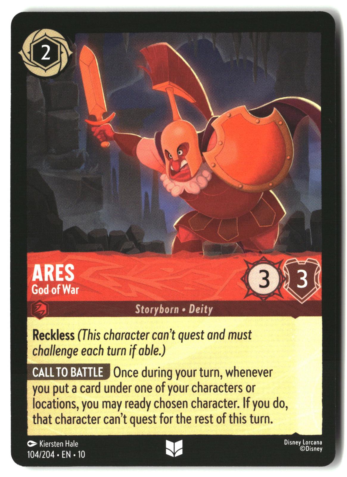 Ares - God of War 104/204 Uncommon Whispers in the Well Lorcana Lightly Played