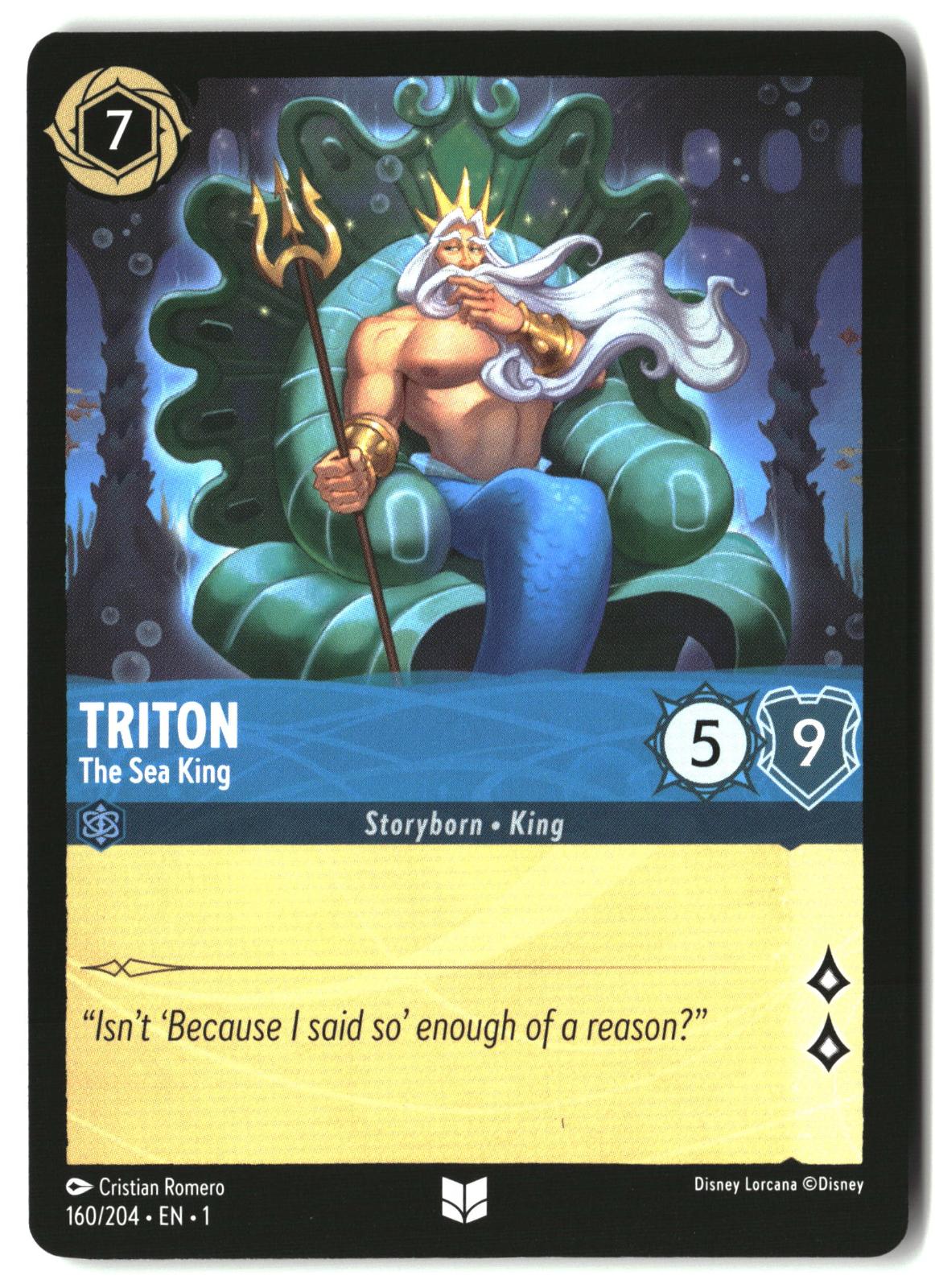 Triton - The Sea King 160/204 Uncommon The First Chapter Lorcana Lightly Played