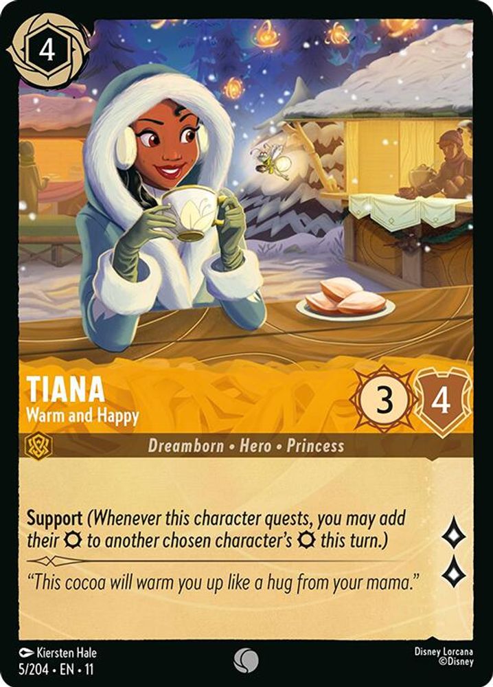 Tiana - Warm and Happy 5/204 Common Winterspell Lorcana Near Mint