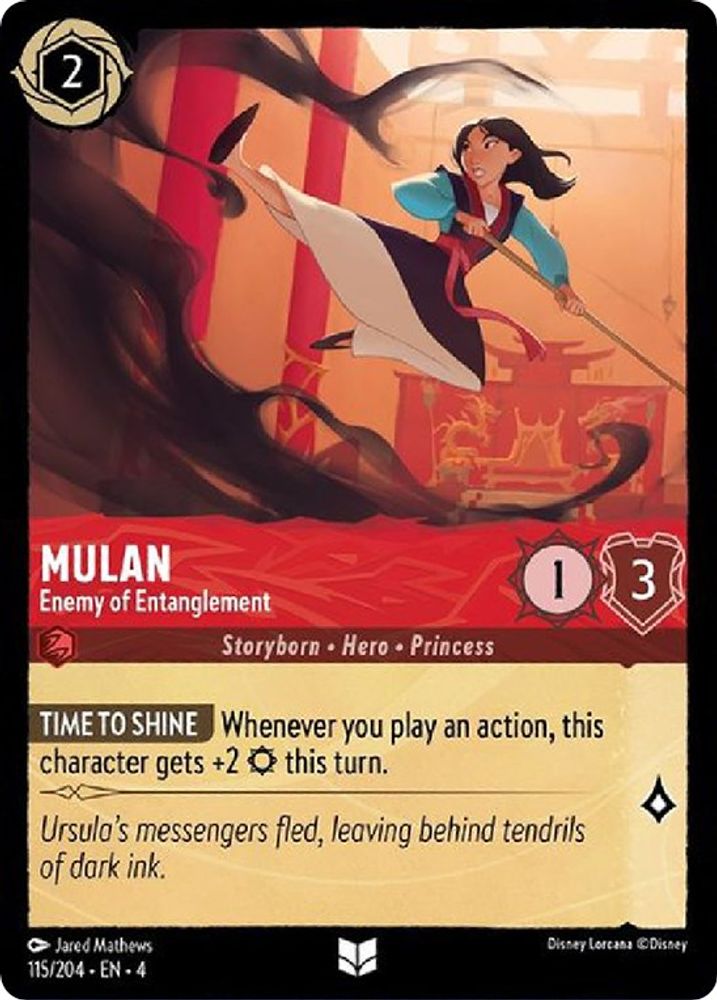 Mulan - Enemy of Entanglement 115/204 Uncommon Ursula's Return Lorcana Near Mint