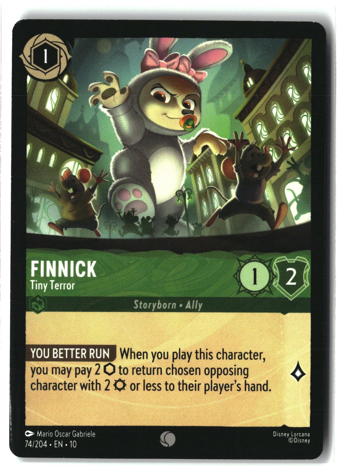 Finnick - Tiny Terror 74/204 Common Whispers in the Well Lorcana Lightly Played