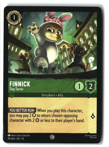 Finnick - Tiny Terror 74/204 Common Whispers in the Well Lorcana Lightly Played