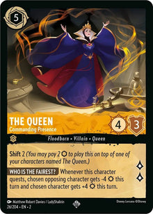 The Queen - Commanding Presence 26/204 Rise of the Floodborn Lorcana NM