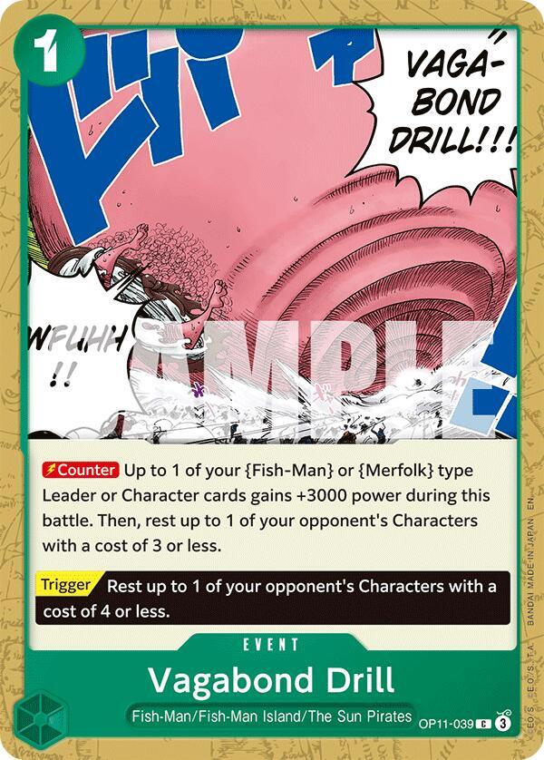 Vagabond Drill OP11-039 Common A Fist of Divine Speed One Piece Near Mint