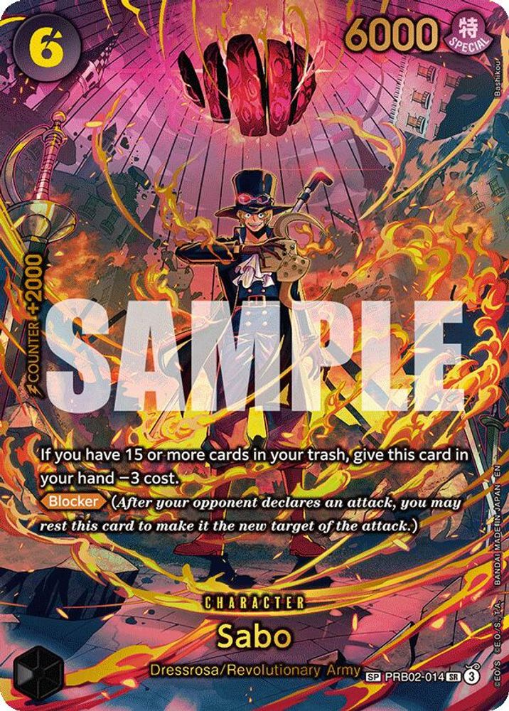 Sabo (SP) PRB02-014 Super Rare Adventure on Kami's Island One Piece Foil NM