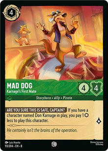 Mad Dog - Karnage's First Mate 93/204 Common Reign of Jafar Lorcana Near Mint