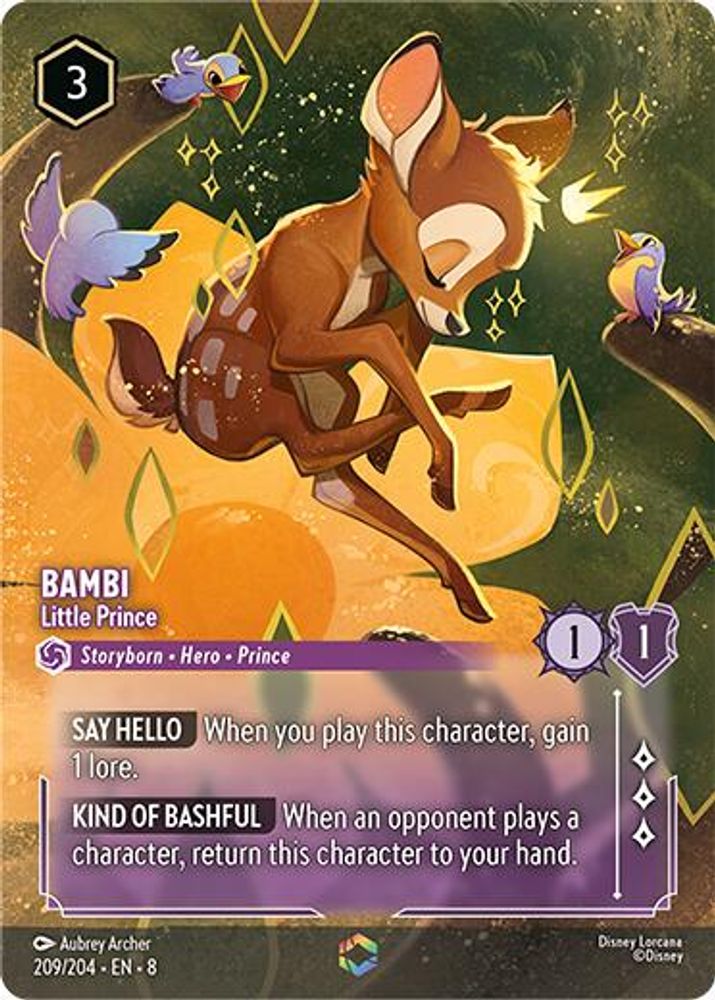 Bambi - Little Prince (Enchanted) 209/204 Reign of Jafar Lorcana Holo NM