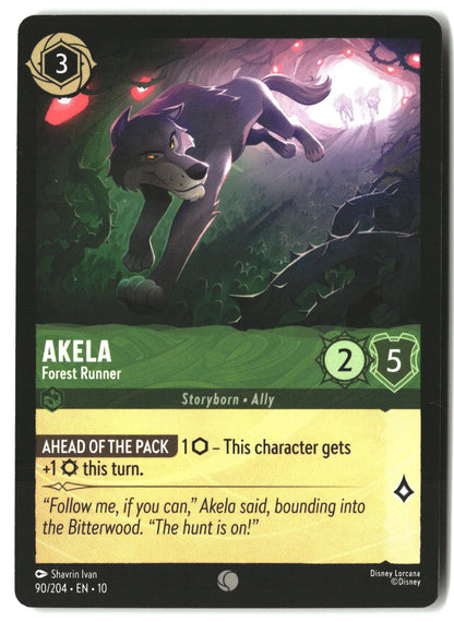 Akela - Forest Runner 90/204 Common Whispers in the Well Lorcana Lightly Played