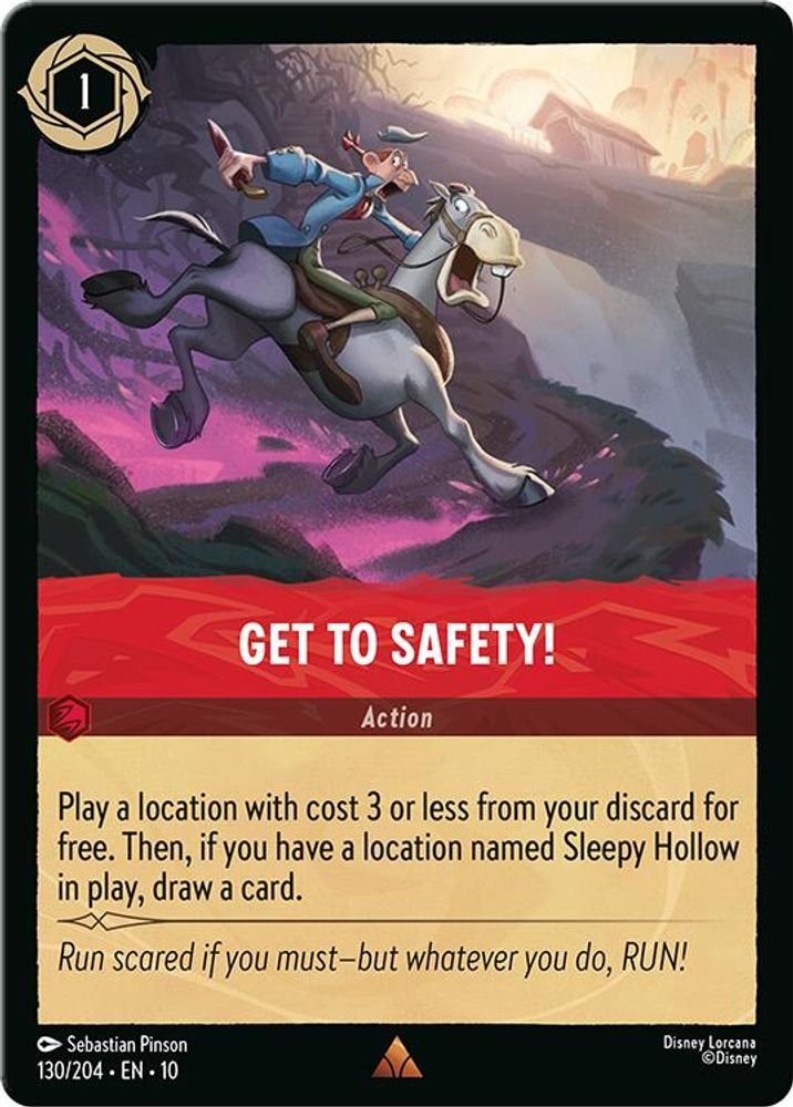 Get to Safety! 130/204 Rare Whispers in the Well Lorcana Near Mint