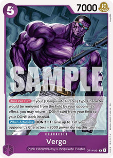 Vergo OP14-061 Rare The Azure Sea's Seven One Piece Foil Near Mint