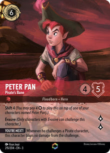 Peter Pan - Pirate's Bane (Enchanted) 215/204 Into the Inklands Lorcana Holo NM