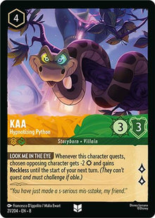 Kaa - Hypnotizing Python 21/204 Uncommon Reign of Jafar Lorcana Near Mint