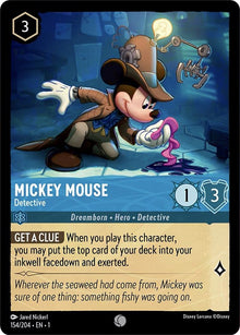 Mickey Mouse - Detective 154/204 Common The First Chapter Lorcana Near Mint