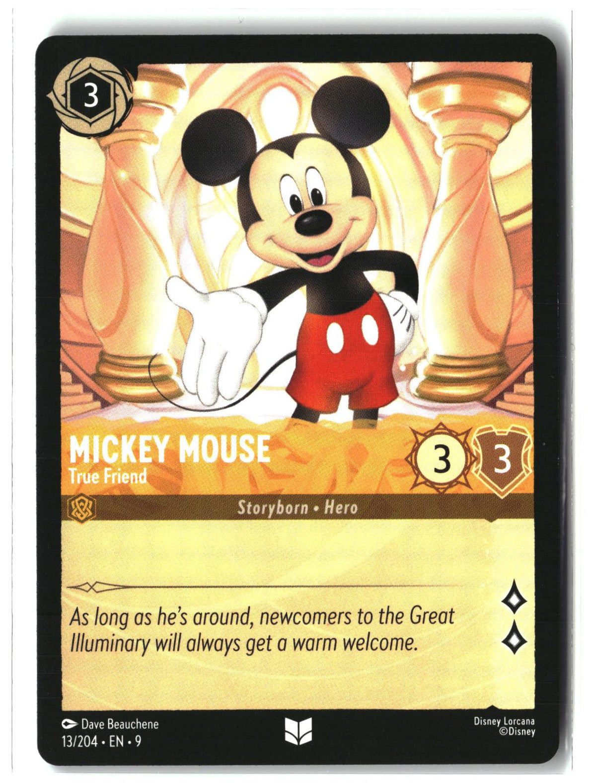 Mickey Mouse - True Friend 13/204 Uncommon Fabled Lorcana Lightly Played