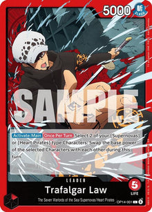 Trafalgar Law OP14-001 Leader The Azure Sea's Seven One Piece Near Mint