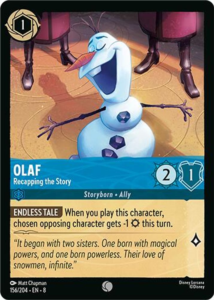 Olaf - Recapping the Story 156/204 Common Reign of Jafar Lorcana Near Mint