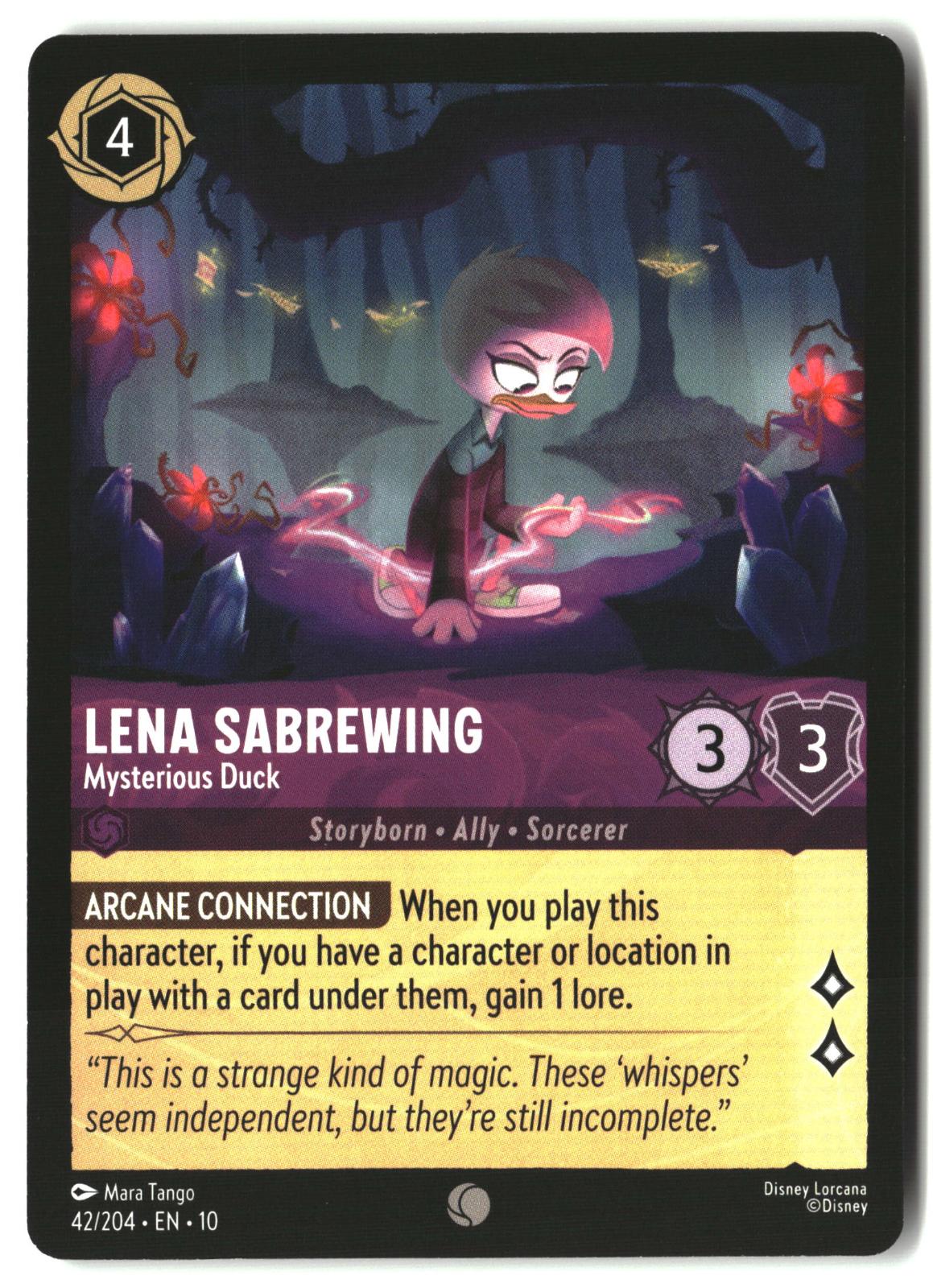 Lena Sabrewing - Mysterious Duck 42/204 Common Whispers in the Well Lorcana LP